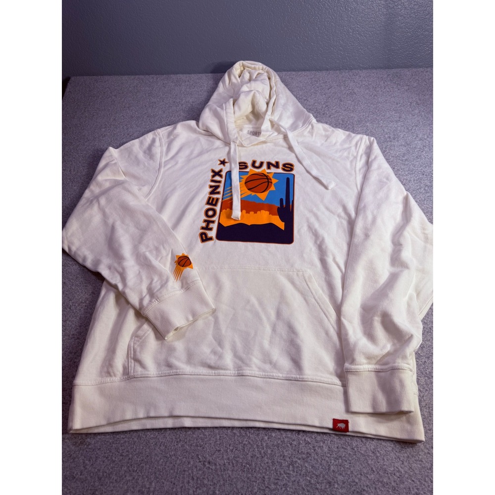 Sportiqe Phoenix Suns Hoodie Cream Off White Graphic Sweatshirt XXL NBA Mens